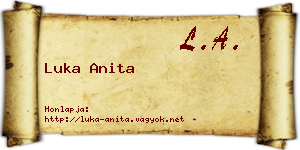 Luka Anita névjegykártya